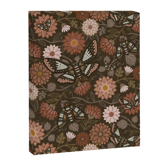 Moth Floral - Brown Canvas Print Gallery Image 1