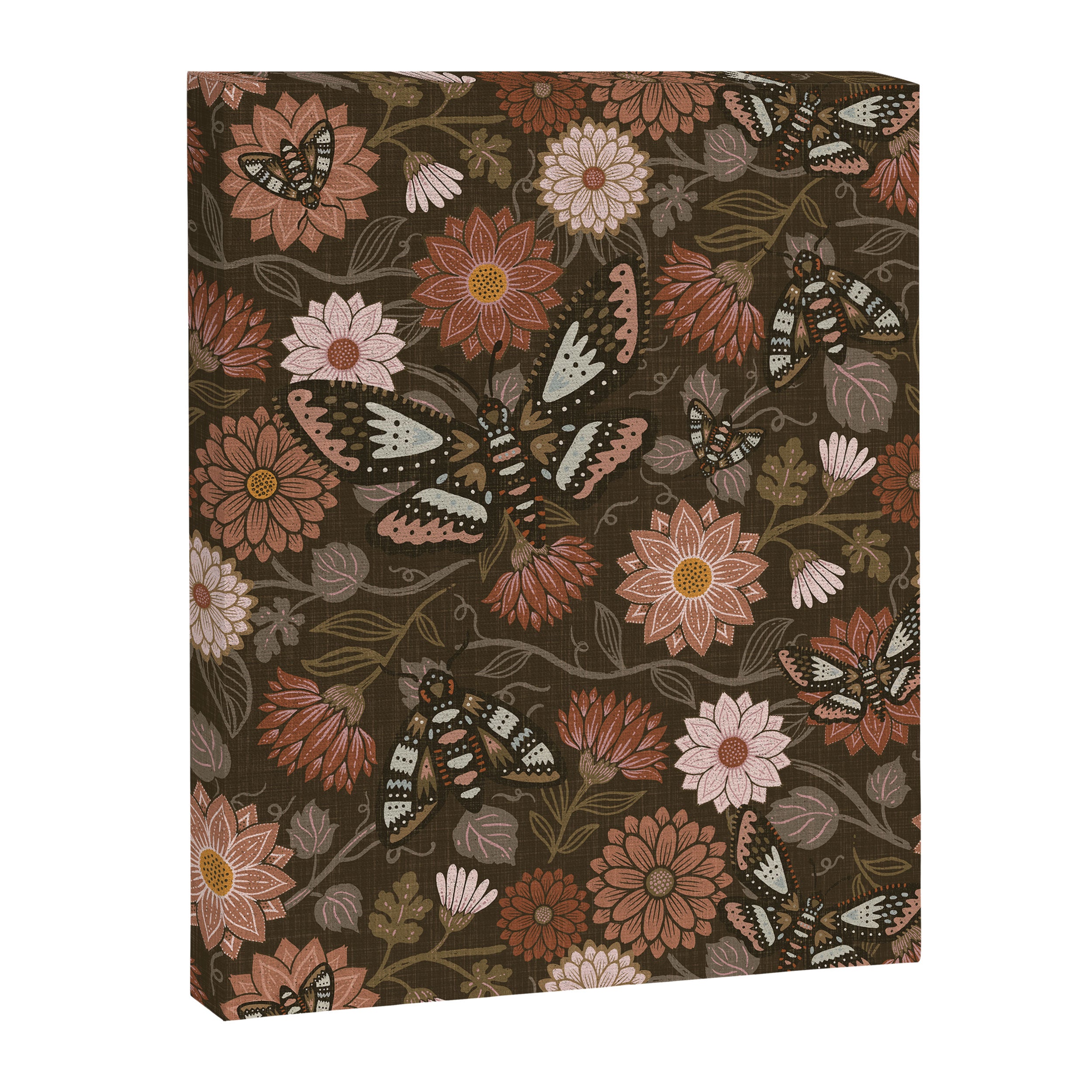 Moth Floral - Brown Canvas Print Gallery Image 6