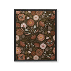 Moth Floral - Brown Framed Canvas Print Gallery Image 6