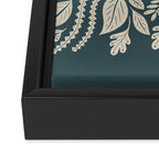 Moth Floral | Gold, Blue-Green Framed Canvas Print Gallery Image 3