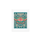 Moth Floral | Teal Art Print Gallery Image 1