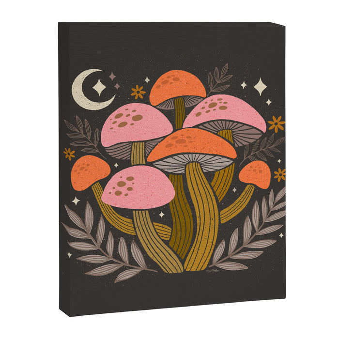 Mushrooms and Moons - Dark Canvas Print Gallery Image 1