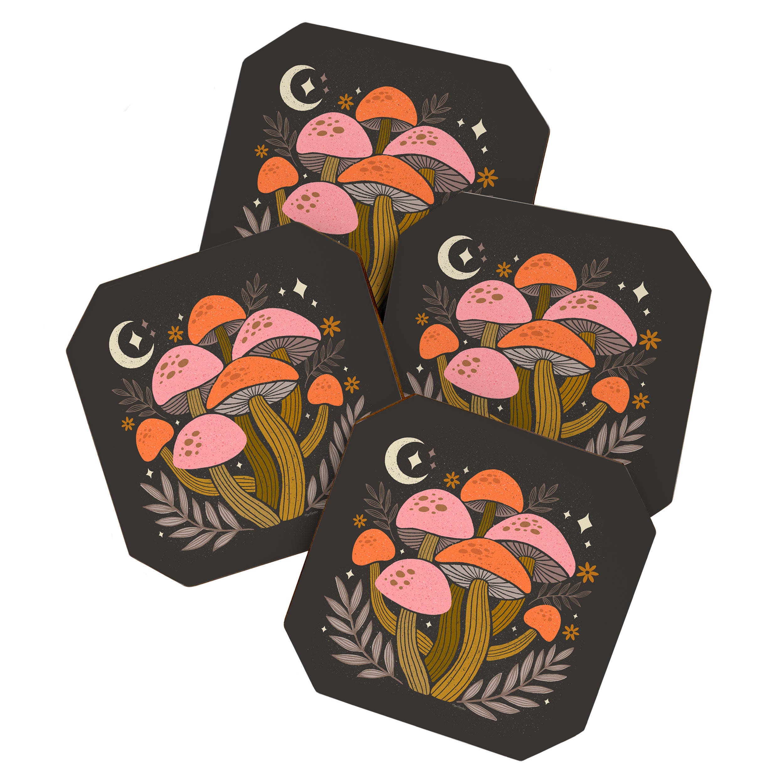 Mushrooms and Moons - Dark Coaster Gallery Image 1