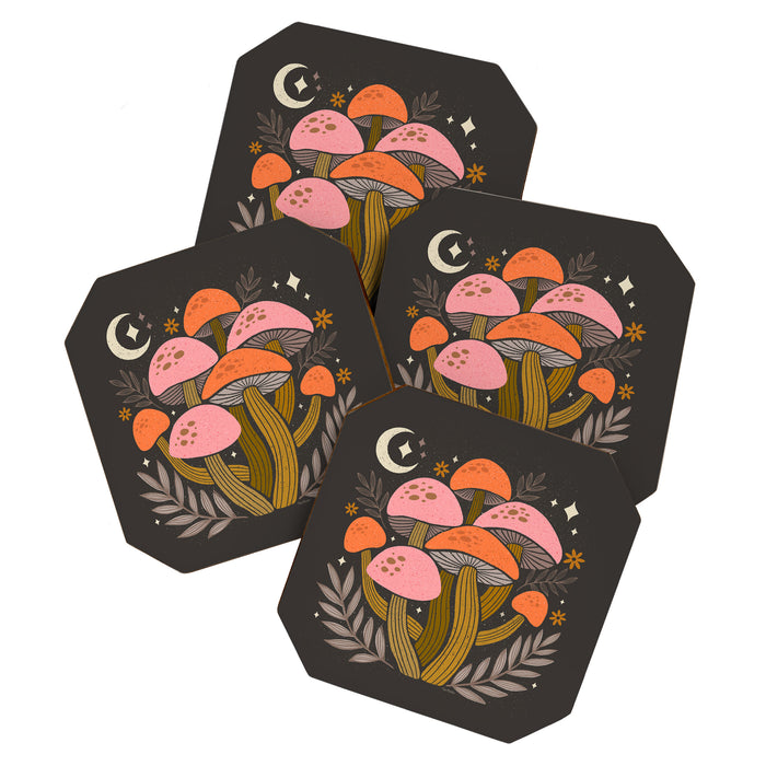 Mushrooms and Moons - Dark Coaster Gallery Image 1