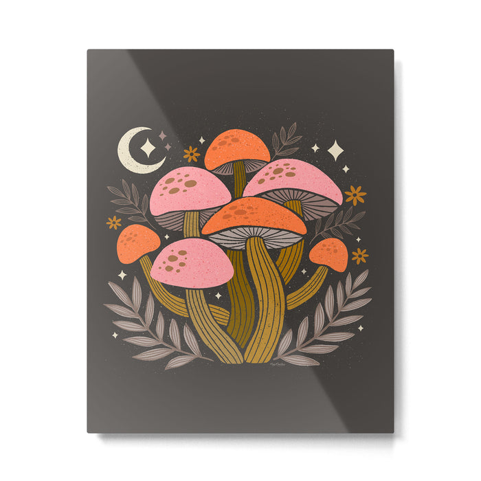 Mushrooms and Moons - Dark Metal Print Gallery Image 1