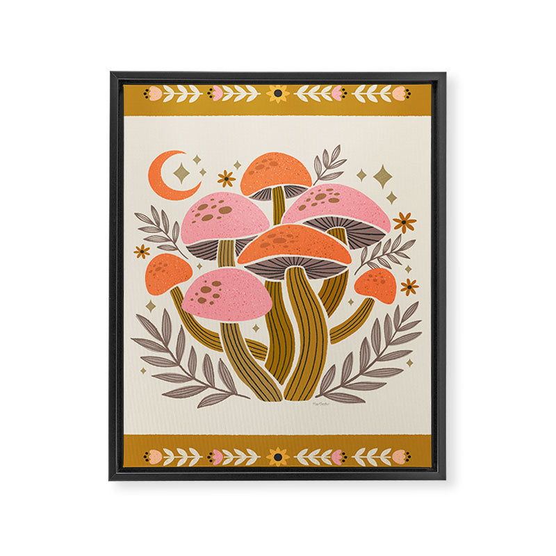Mushrooms and Moons - Light Framed Canvas Print Gallery Image 8