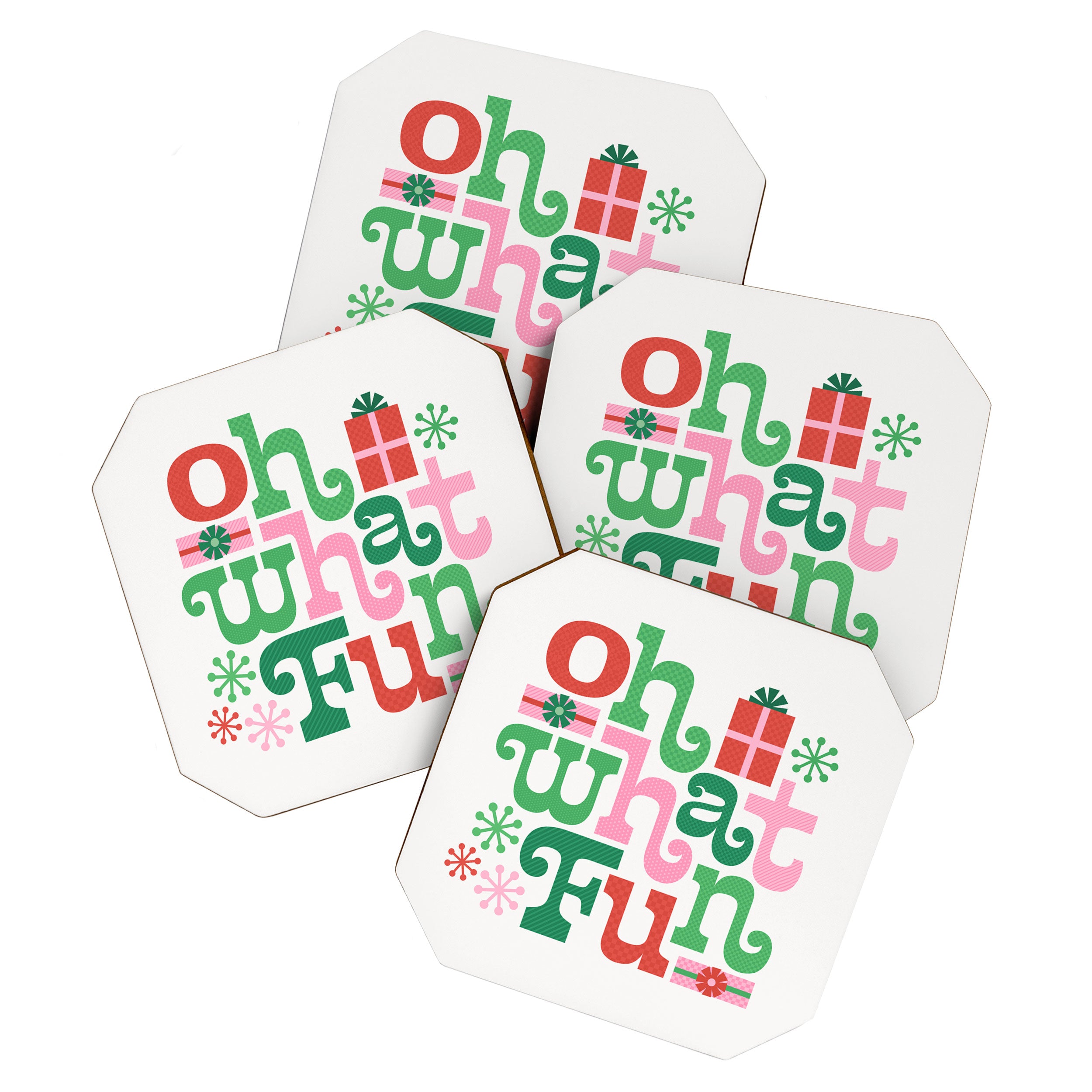 Oh What Fun - Red and Green Coaster Gallery Image 1