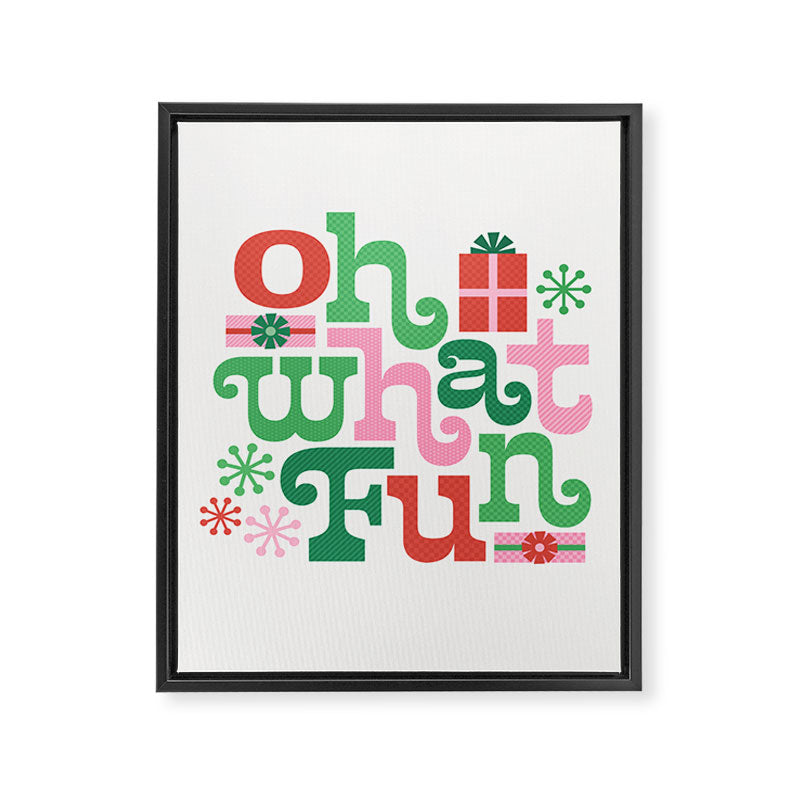 Oh What Fun - Red and Green Framed Canvas Print Gallery Image 6