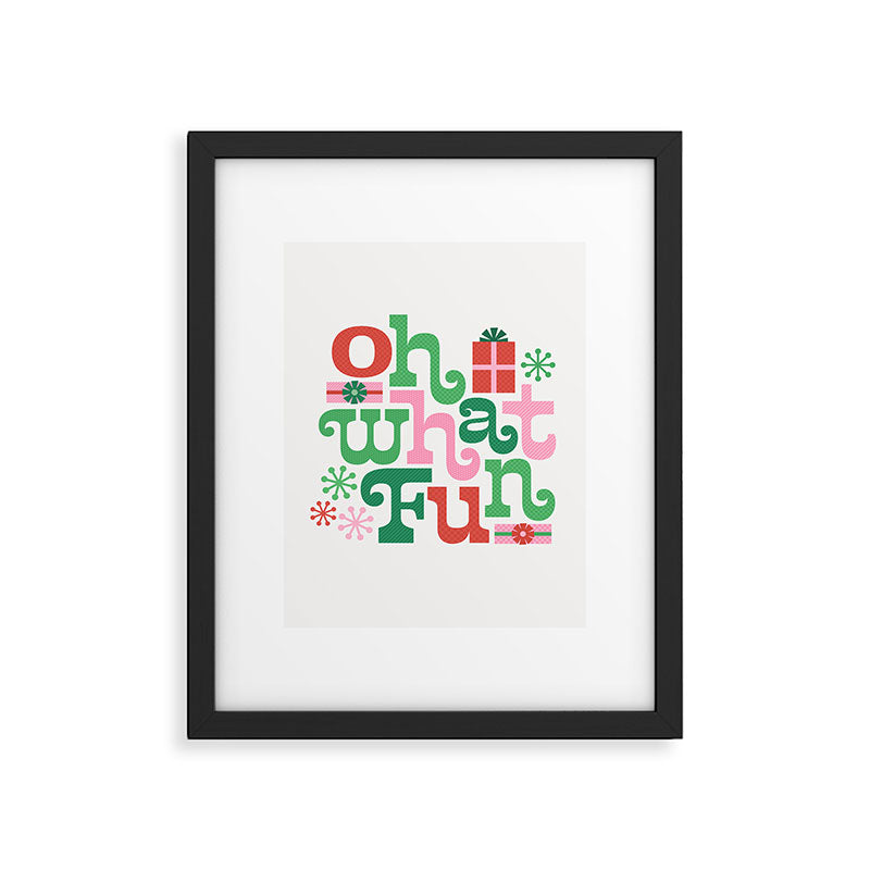 Oh What Fun - Red and Green Framed Art Print Gallery Image 5
