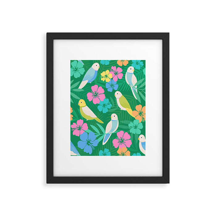 Parakeet Paradise Framed Art Print Gallery Image 1