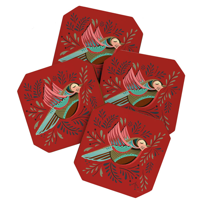Peace Bird - Red Coaster Gallery Image 1