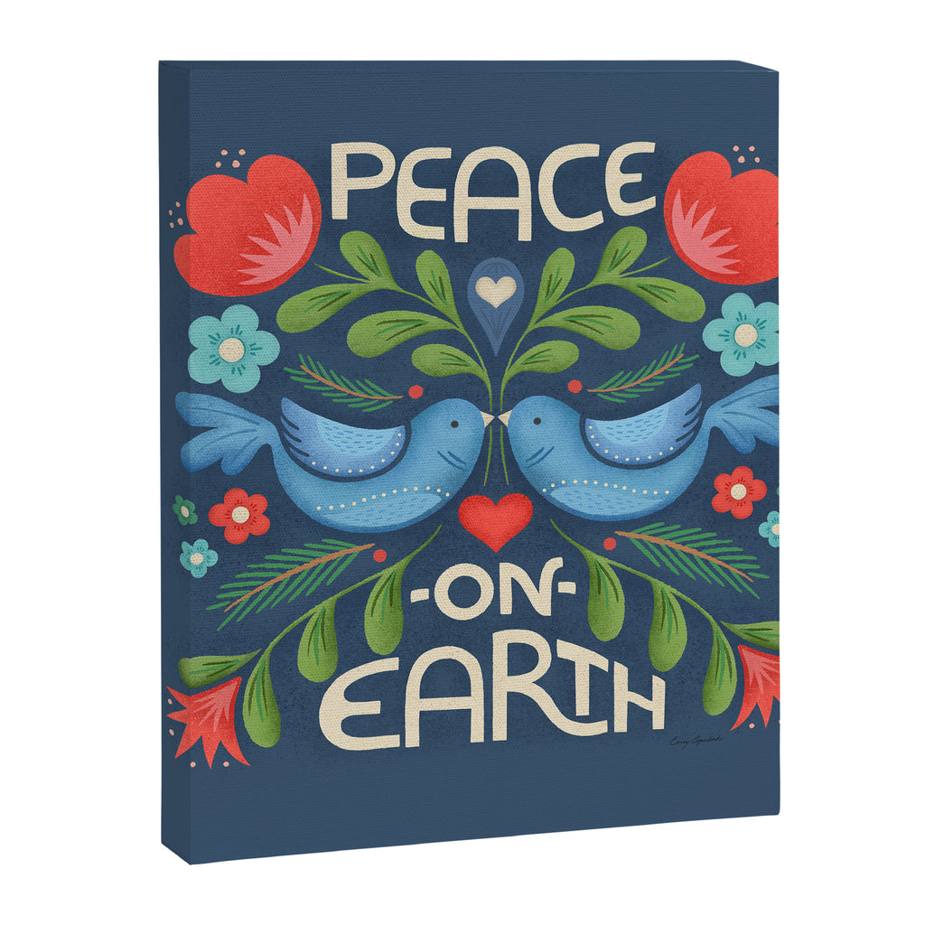Peace On Earth Doves - Blue Canvas Print Gallery Image 8