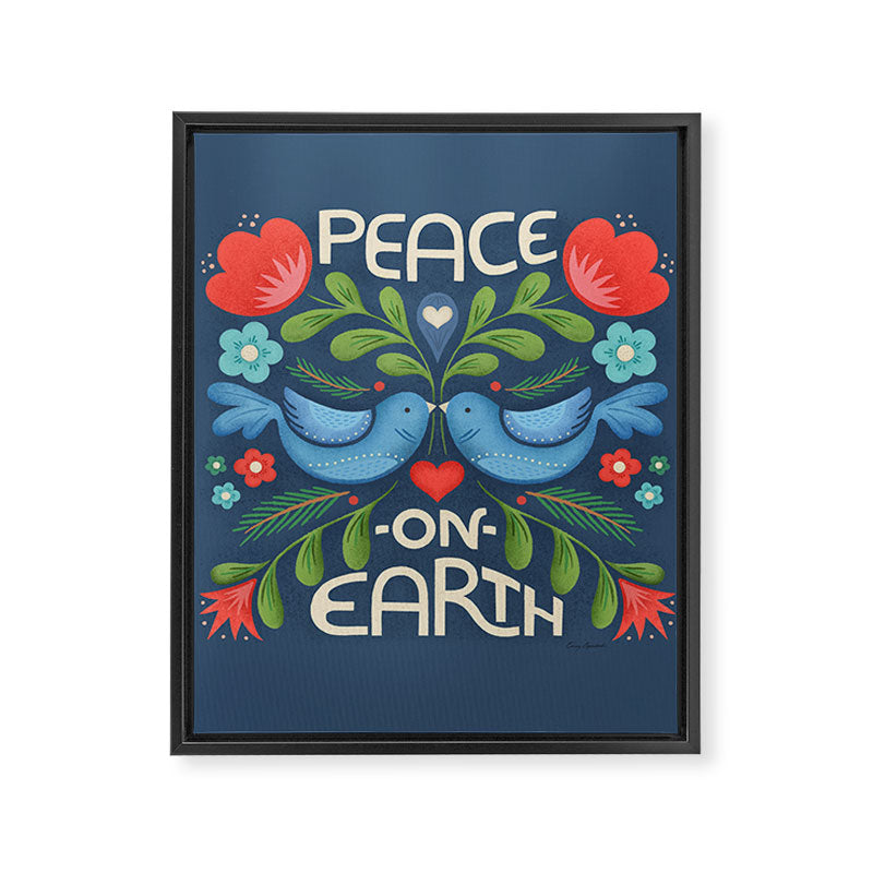 Peace On Earth Doves - Blue Framed Canvas Print Gallery Image 8