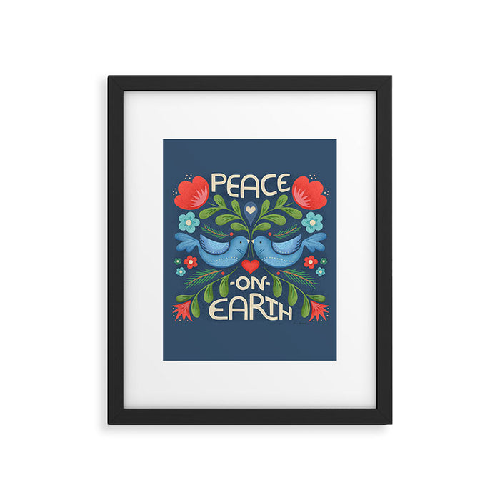 Peace On Earth Doves - Blue Framed Art Print Gallery Image 1