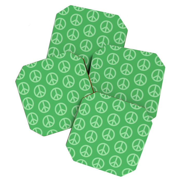 Peace Symbols - Green Coaster Gallery Image 1