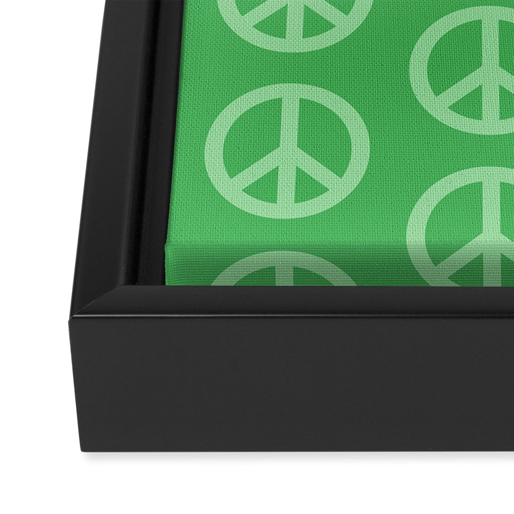 Peace Symbols - Green Framed Canvas Print Gallery Image 3