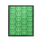 Peace Symbols - Green Framed Canvas Print Gallery Image 8