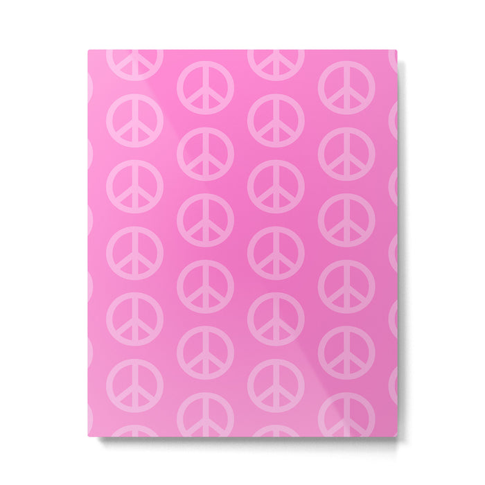 Peace Symbols - Pink Metal Print Gallery Image 1