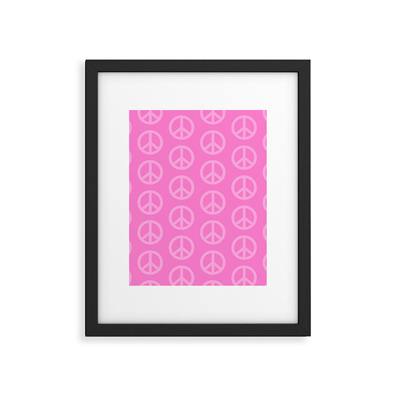 Peace Symbols - Pink Framed Art Print Gallery Image 6