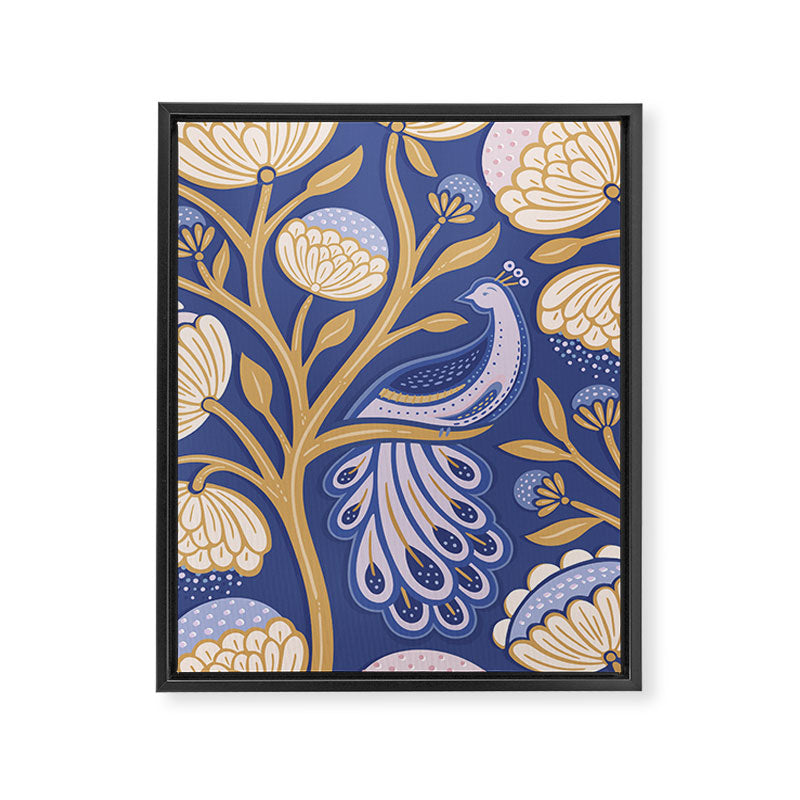 Peacock Dreams - Amethyst Framed Canvas Print Gallery Image 3