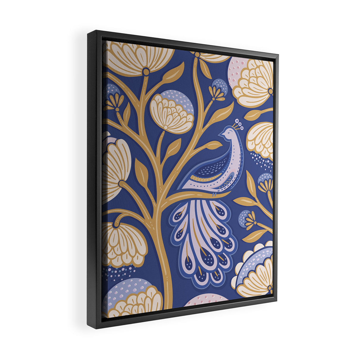 Peacock Dreams - Amethyst Framed Canvas Print Gallery Image 2