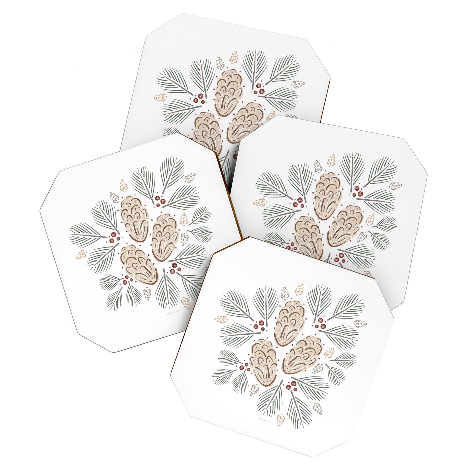 Pinecones and Pine needles Coaster Gallery Image 1