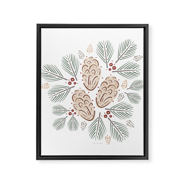 Pinecones and Pine needles Framed Canvas Print Gallery Image 1