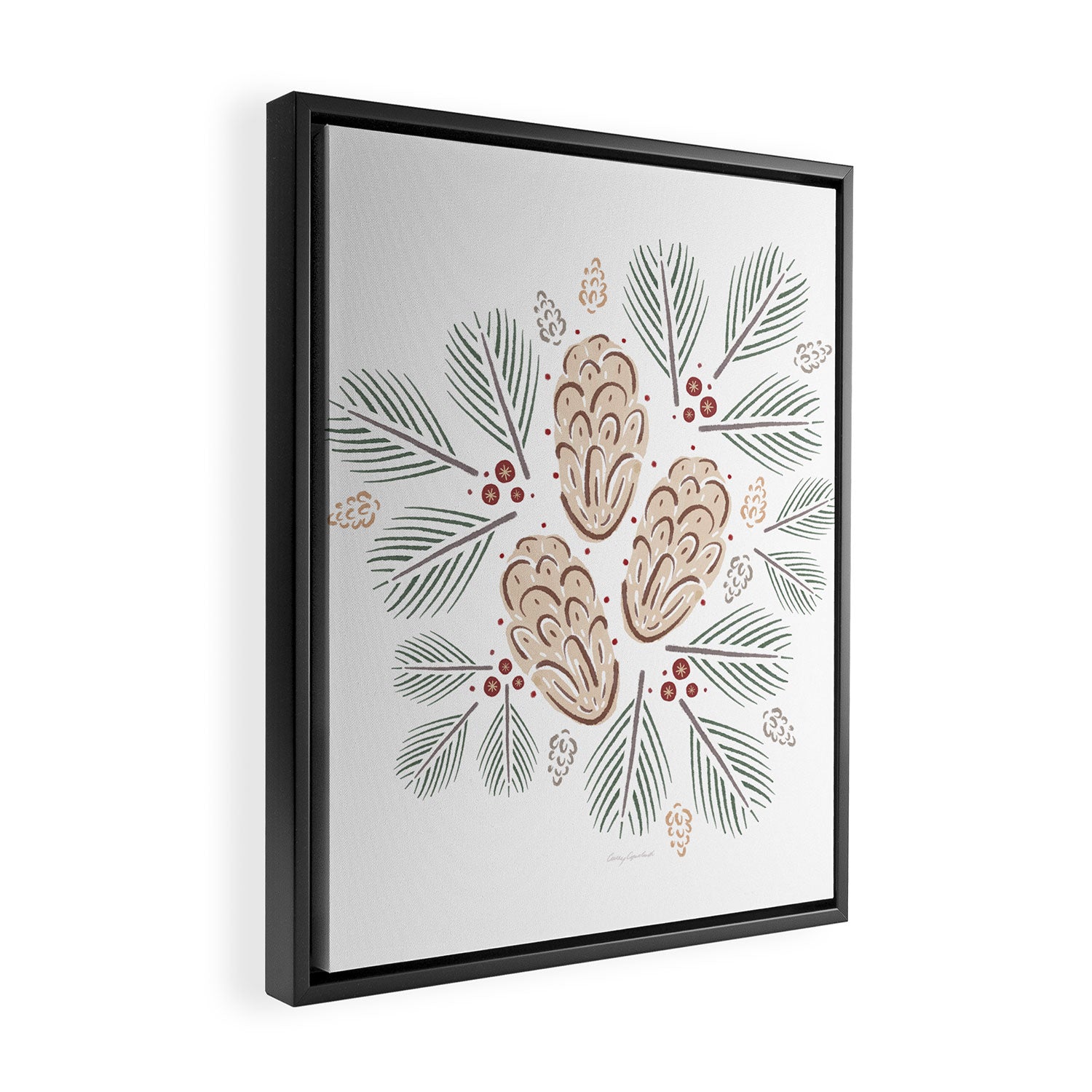 Pinecones and Pine needles Framed Canvas Print Gallery Image 2