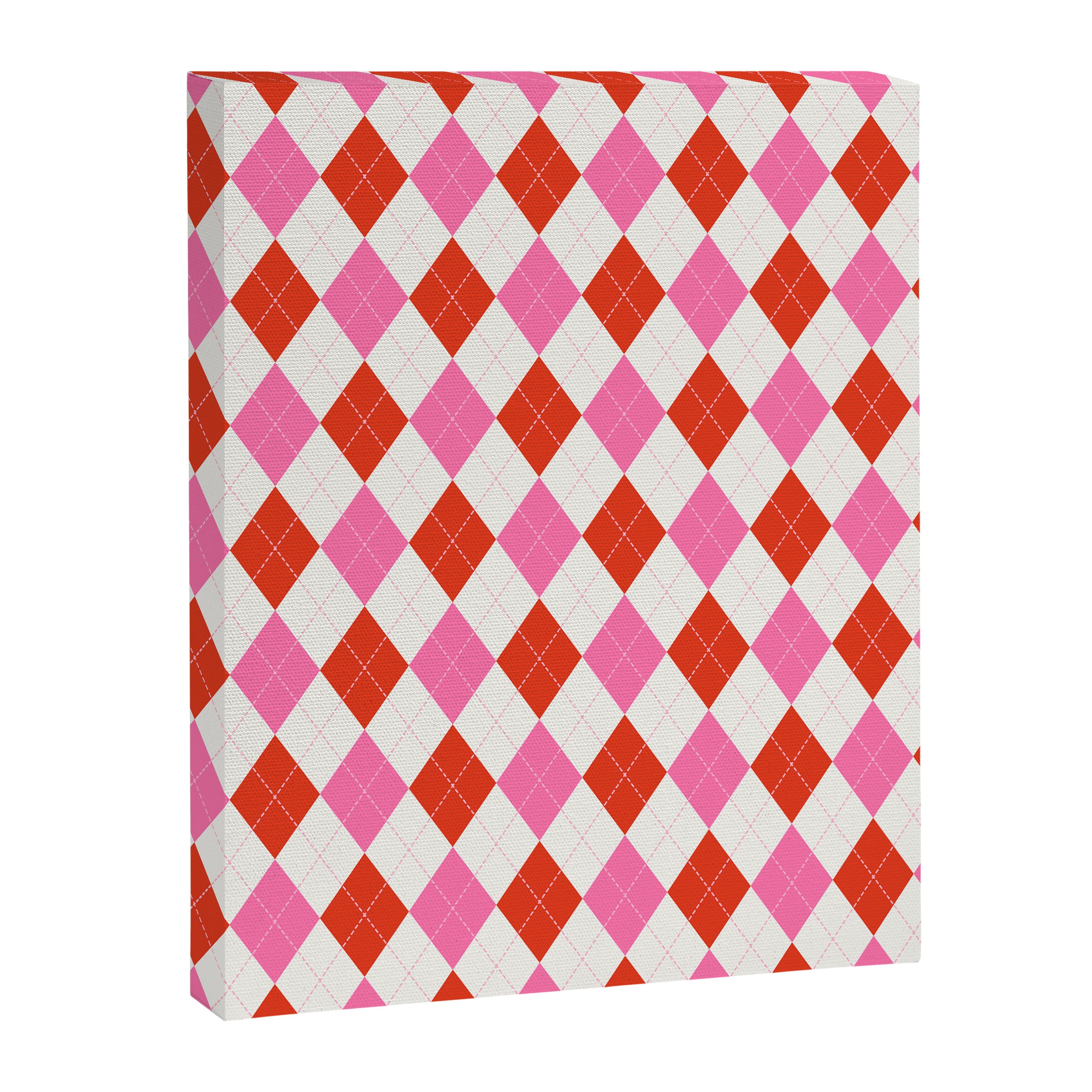 Pink and Red Argyle Canvas Print Gallery Image 8