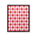 Pink and Red Argyle Framed Canvas Print Gallery Image 8