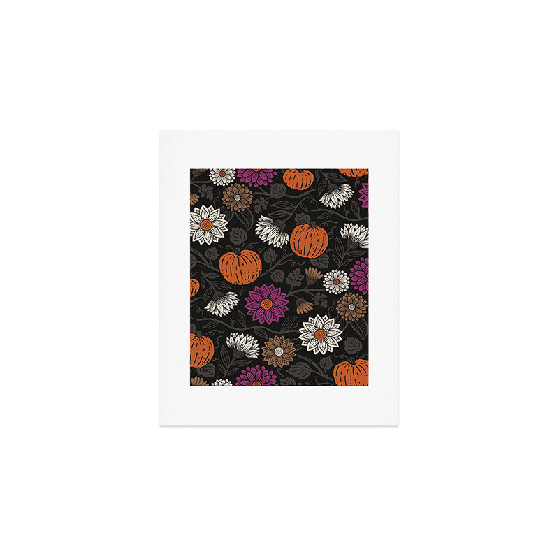 Pumpkin Fall Floral Art Print Gallery Image 1