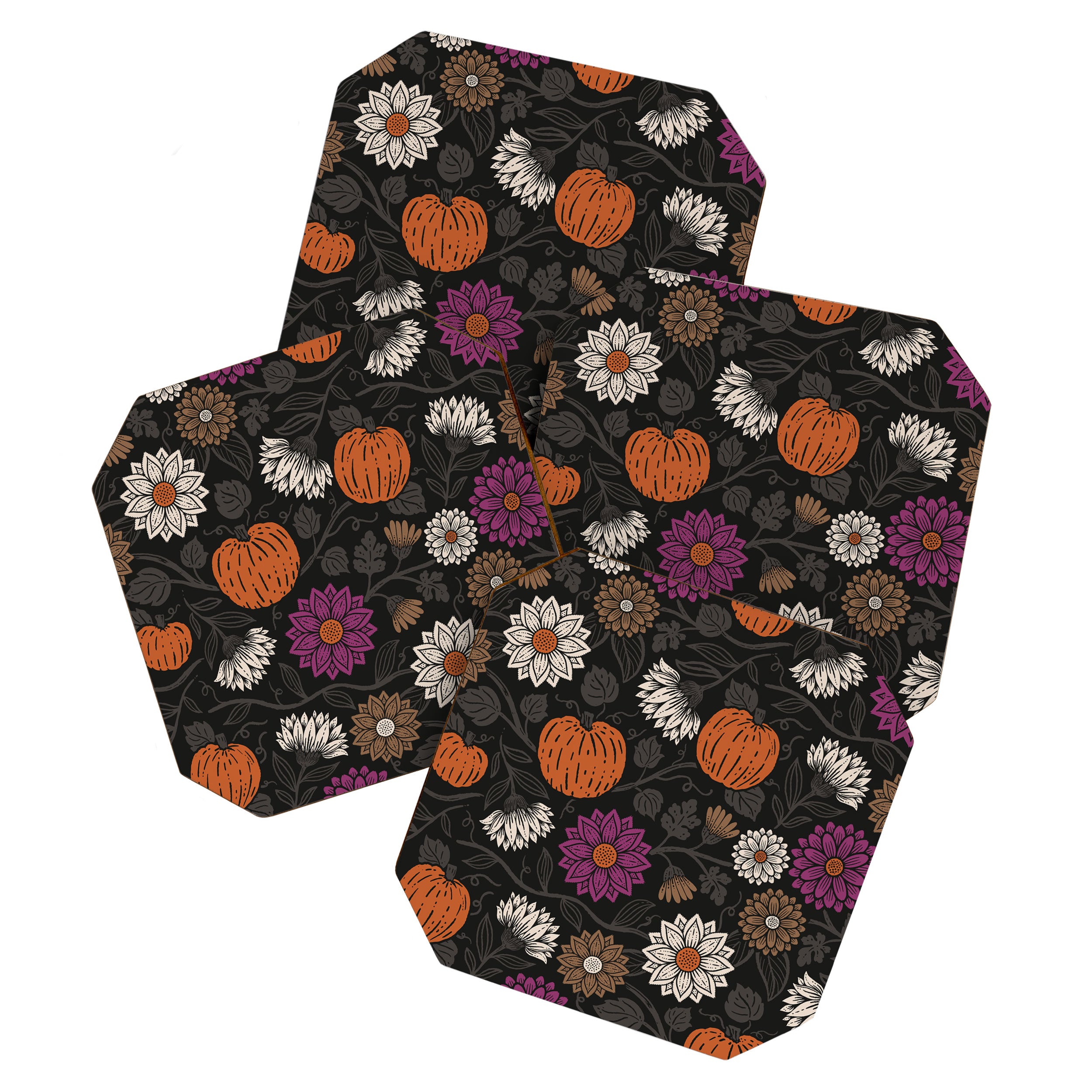 Pumpkin Fall Floral Coaster Gallery Image 1