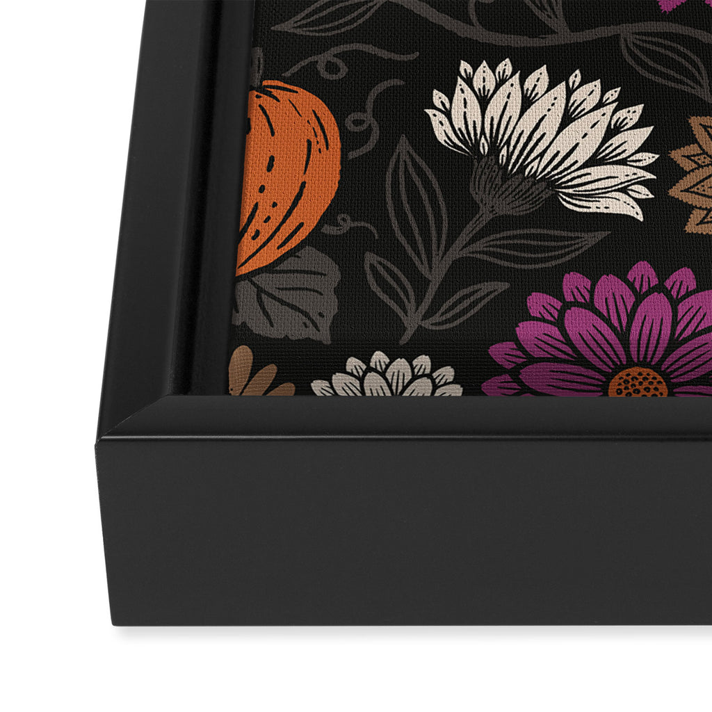 Pumpkin Fall Floral Framed Canvas Print Gallery Image 3