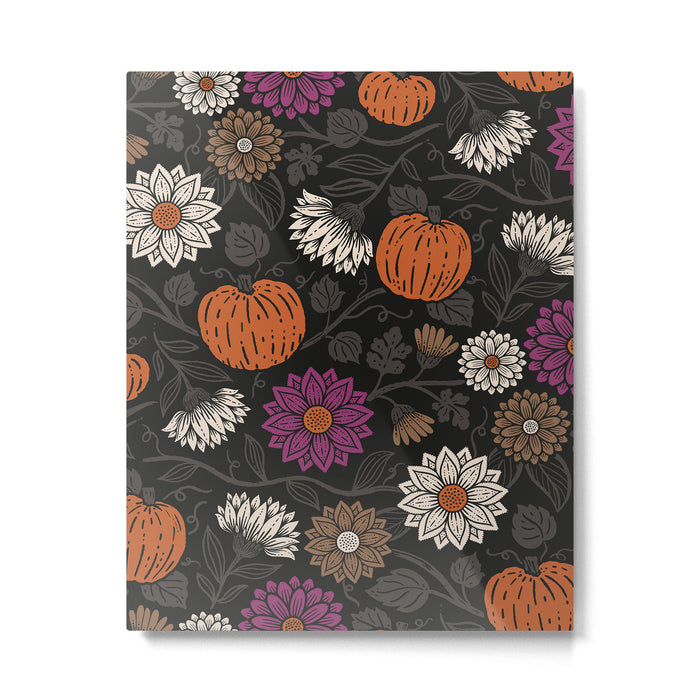 Pumpkin Fall Floral Metal Print Gallery Image 1