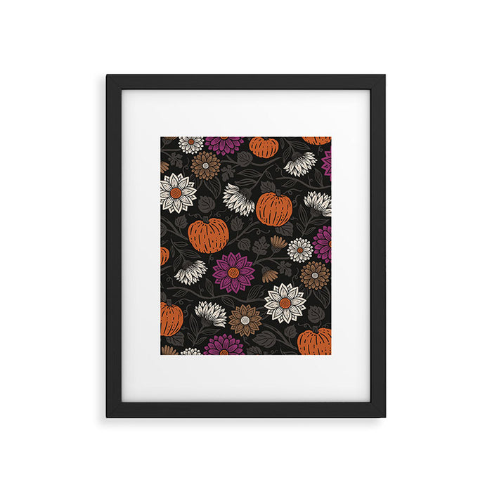 Pumpkin Fall Floral Framed Art Print Gallery Image 1