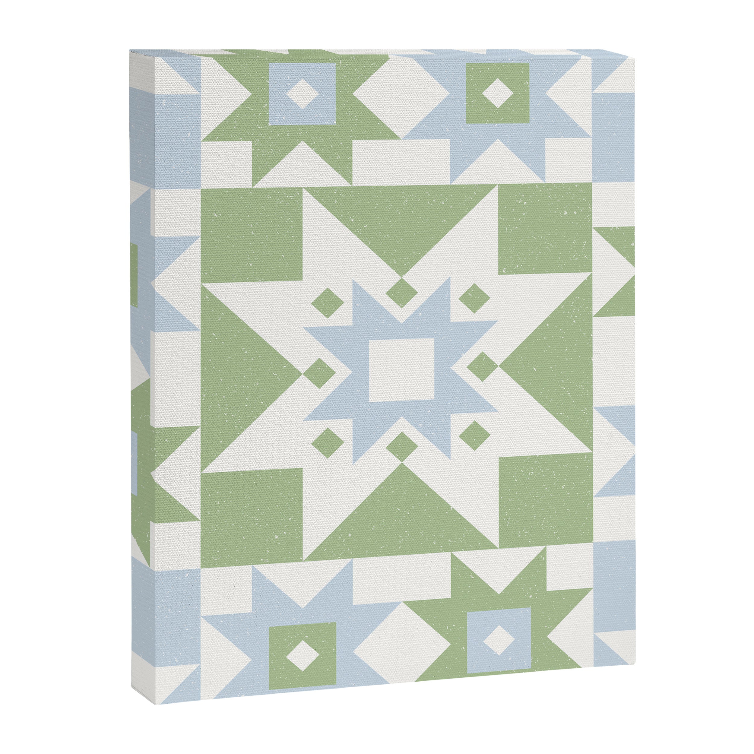 Quilt Shapes - Green and Blue Canvas Print Gallery Image 8