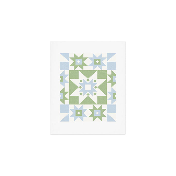 Quilt Shapes - Green and Blue Art Print Gallery Image 1
