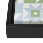 Quilt Shapes - Green and Blue Framed Canvas Print Gallery Image 3