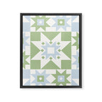 Quilt Shapes - Green and Blue Framed Canvas Print Gallery Image 8