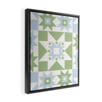 Quilt Shapes - Green and Blue Framed Canvas Print Gallery Image 2