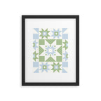 Quilt Shapes - Green and Blue Framed Art Print Gallery Image 6