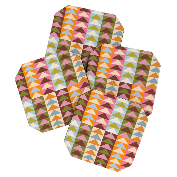 Quilt Triangle Shapes - Multi-color Coaster Gallery Image 1