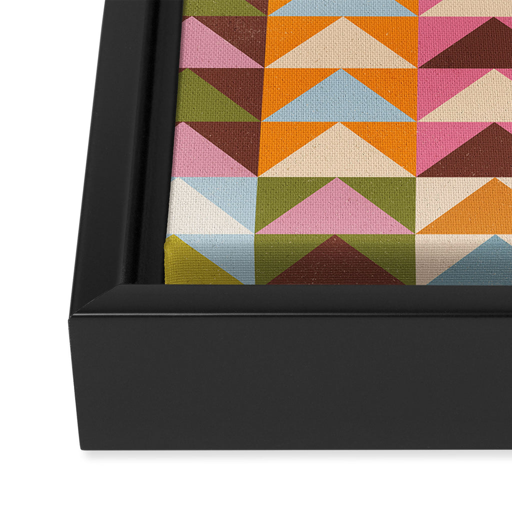 Quilt Triangle Shapes - Multi-color Framed Canvas Print Gallery Image 3