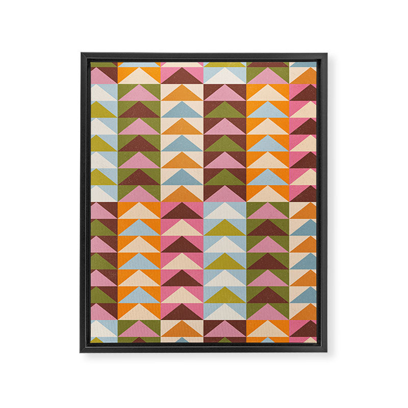 Quilt Triangle Shapes - Multi-color Framed Canvas Print Gallery Image 8
