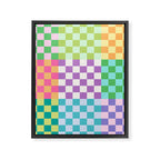 Rainbow Checks Framed Canvas Print Gallery Image 8