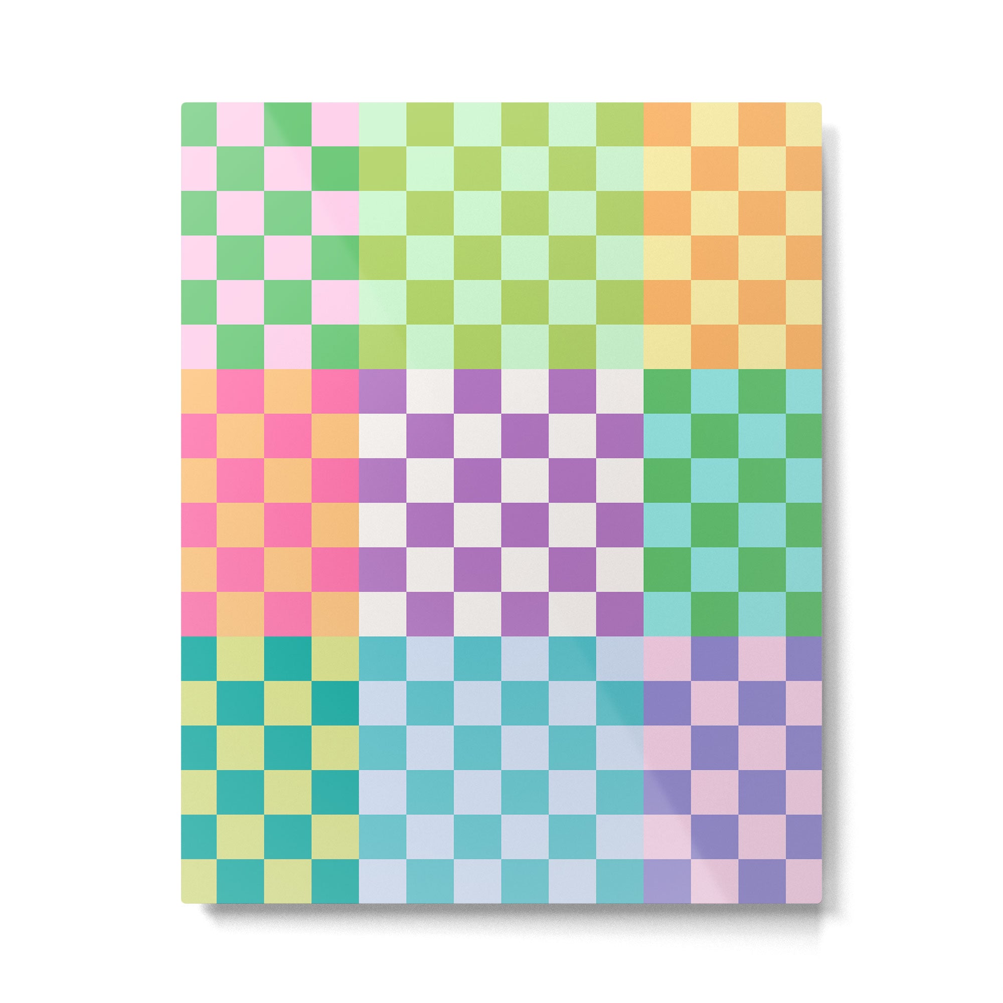 Rainbow Checks Metal Print Gallery Image 6