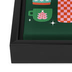 Retro Christmas Coffee Thermoses - Green Framed Canvas Print Gallery Image 3