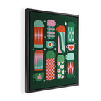 Retro Christmas Coffee Thermoses - Green Framed Canvas Print Gallery Image 2