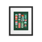 Retro Christmas Coffee Thermoses - Green Framed Art Print Gallery Image 5