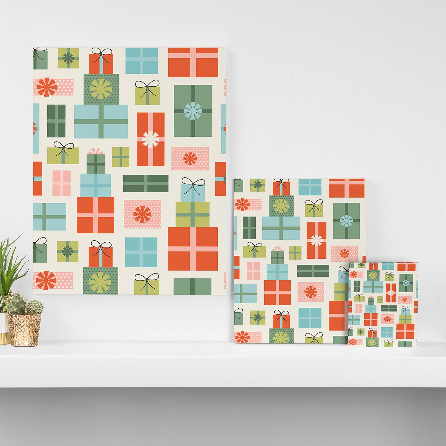 Retro Christmas Presents Canvas Print Gallery Image 3
